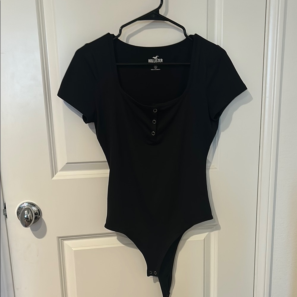 Hollister Classic Black Buttoned Bodysuit